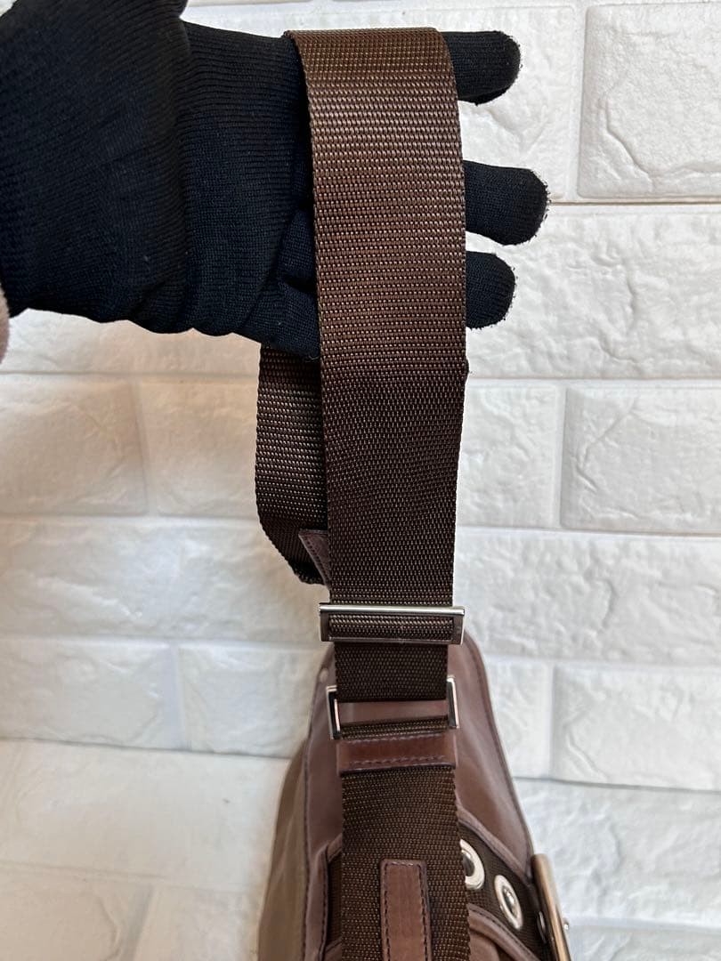 PRADA Shoulder Bag Belt Motif Triangle Plate thumbnail 14