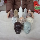 10.3LB 10Pcs Natural Quartz Crystal Jasper Skull Point Mixed Stones Healing — photo 1