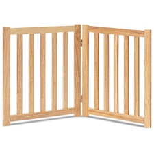 LZRS Wooden Free Standing Dog Gate 40" W x 24" H, Foldable Solid Hardwood Pet...