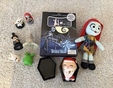 Disney Nightmare Before Christmas Toy Collectible Lot Book Sally Plush Figures