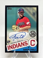 2020 Topps 1985 Baseball Black /199 Aaron Civale #85A-AC Rookie Auto RC