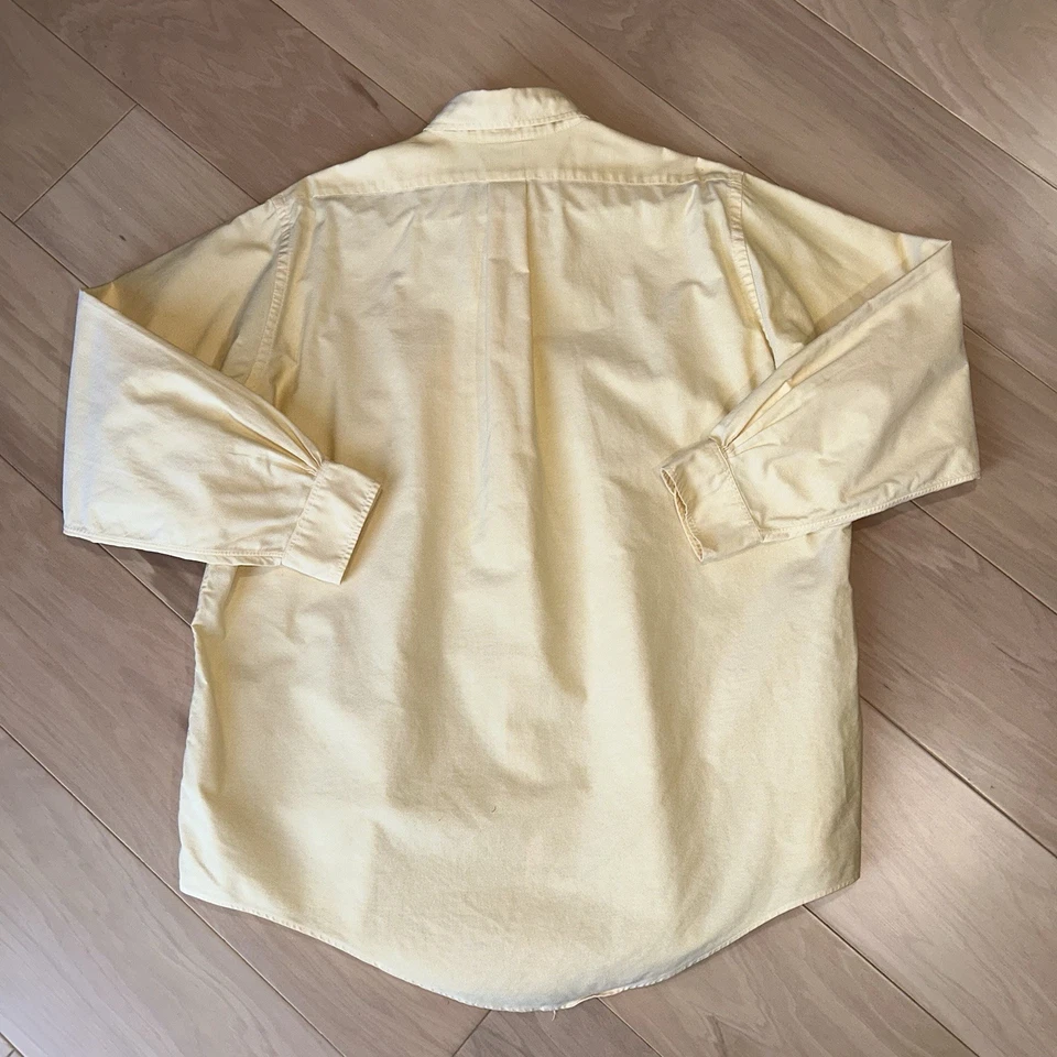 Vintage Brooks Brothers Makers Button Up Yellow Shirt USA Made Men’s 16.5-3 - Image 4 of 4
