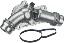 URO PARTS 11537509227PRM Engine Coolant Thermostat/Water Inlet Assembly