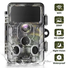 WiFi Bluetooth Trail Camera 20MP Wildlife Hunting Game Cam 1296P IR Night Vision