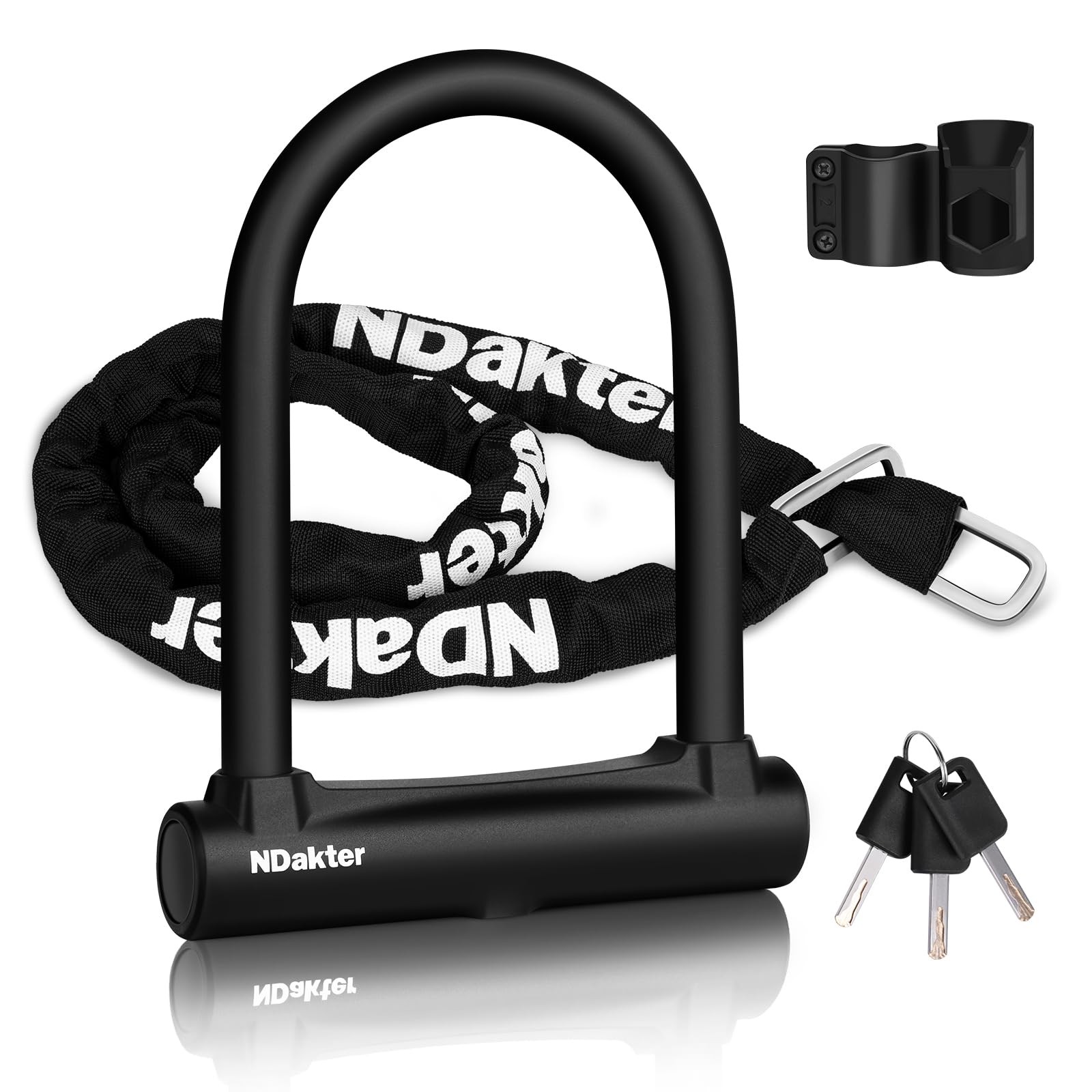 Motorcycle Locks Anti Theft, Heavy Duty Bike U Lock with 4FT Chain and Bracke...