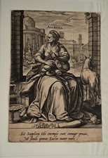 GOLTZIUS Hendrik-"Avaritia"-gravure sur cuivre.