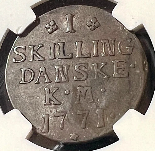 🔥 1771 KM  Denmark Skilling NGC VF 35 BN 🔥