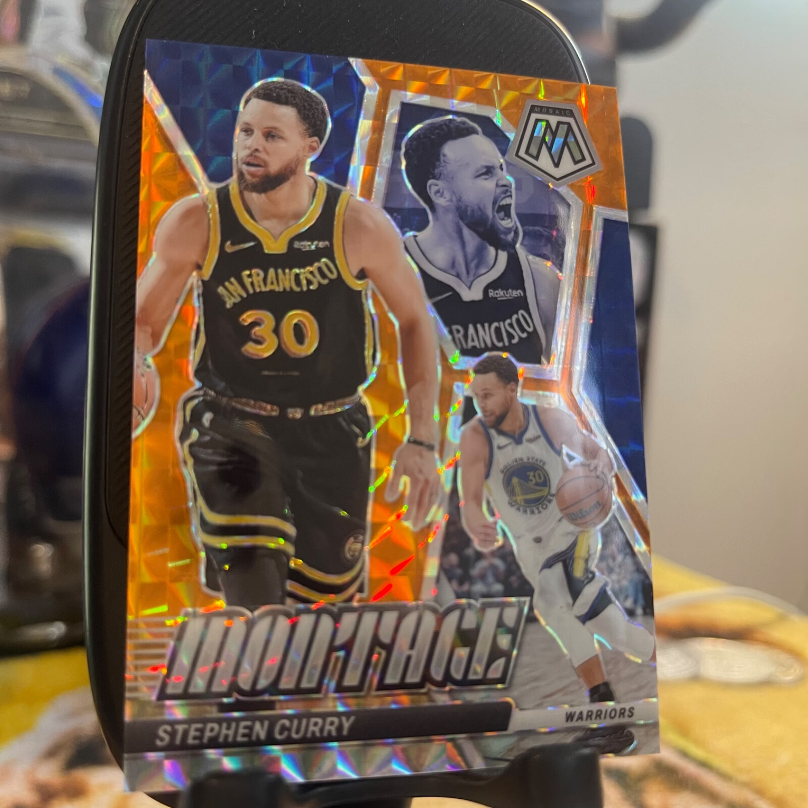2023-24 Panini Mosaic - Montage Orange Mosaic Prizm #25 Stephen Curry /49