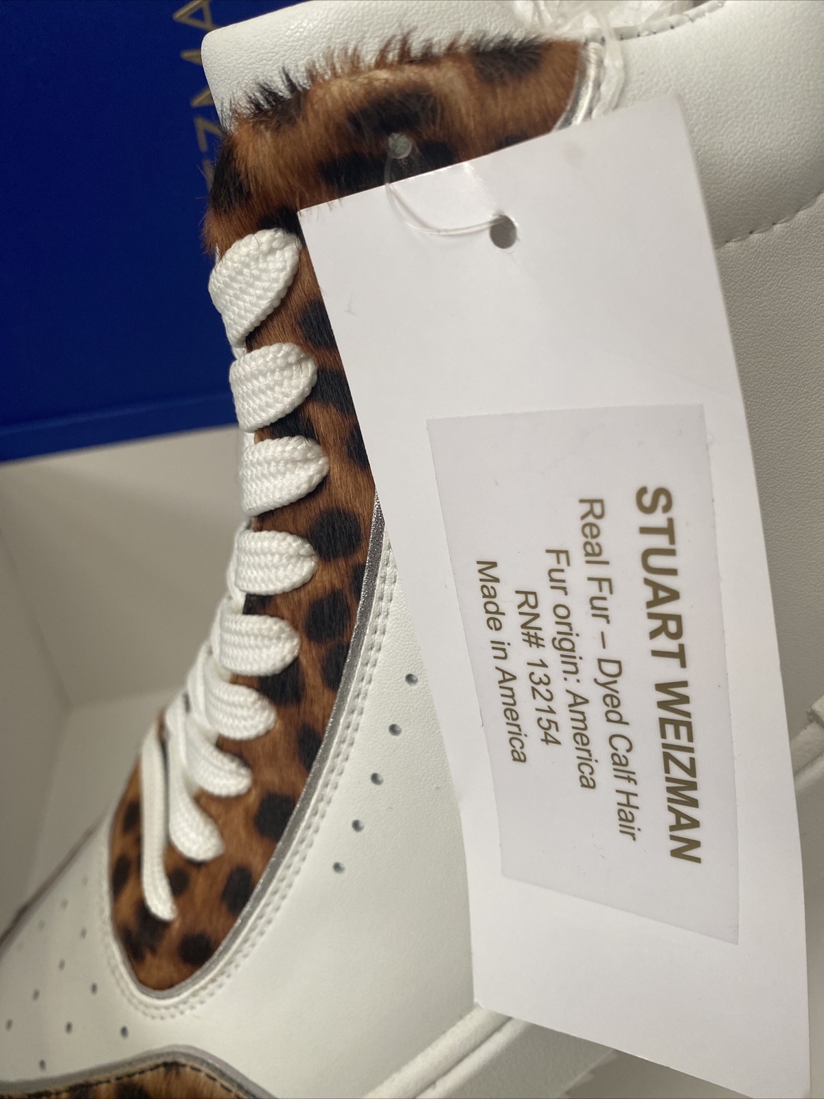 PONY Sneaker alte STUART WEITZMAN da donna RYAN T90 capelli di polpaccio cheer taglia 40 5 10B