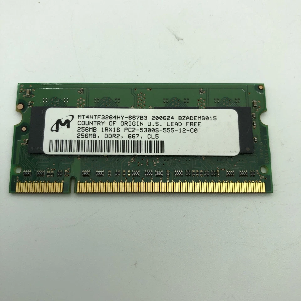 256 MB PC2-5300s DDR2 667Mhz SoDimm Dell Acer Sony HP Compaq Notebook RAM Memoria Foto 4 de 4