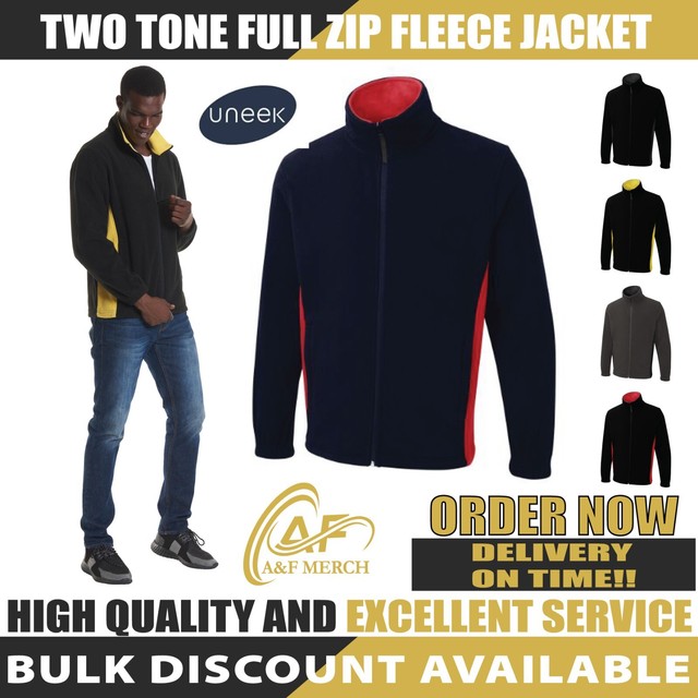 Uneek Dos Tonos Chaqueta Polar con Cremallera 100% Poliéster Antibolitas Micro