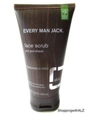 NEW Every Man Jack Face Scrub and Pre-Shave Fragrance Free 5 oz