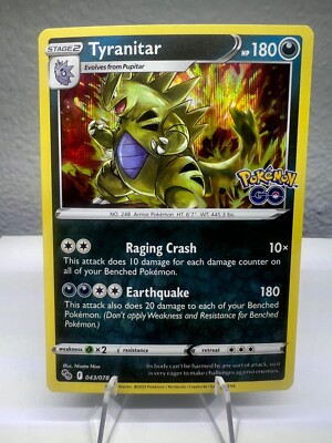 tyranitar pokemon go card Tyranitar 043/078 - Pokemon Go - Holo Rare - Pokemon Card TCG - LP