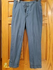 Vintage Men  s Blue Cuffed Pants Trousers Slacks - Needs Zipper 33 1/2 x 28 1/2