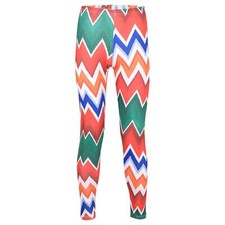 Kids Girls Orange Chevron Printed Summer Trendy Fashion Stretchy Dance Legging