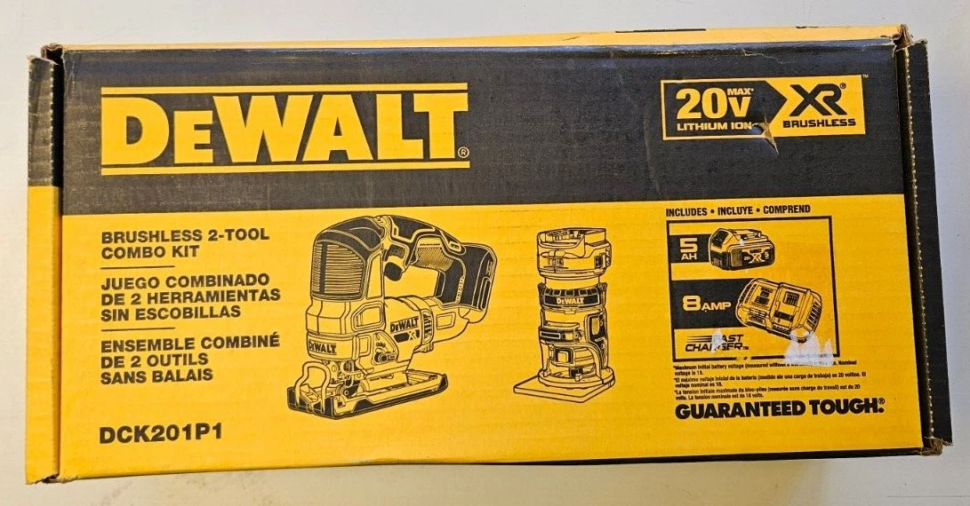 NEW DEWALT DCK201P1 20V MAX XR ROUTER JIG SAW CORDLESS 2 TOOL KIT