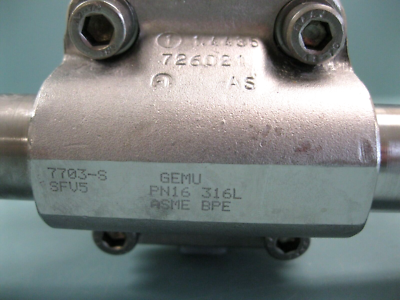 Vanne à Membrane Sanitaire GEMU 1 1/2" En Acier Inox 1.4408 - Manuel, Tri-clamp, Neuf