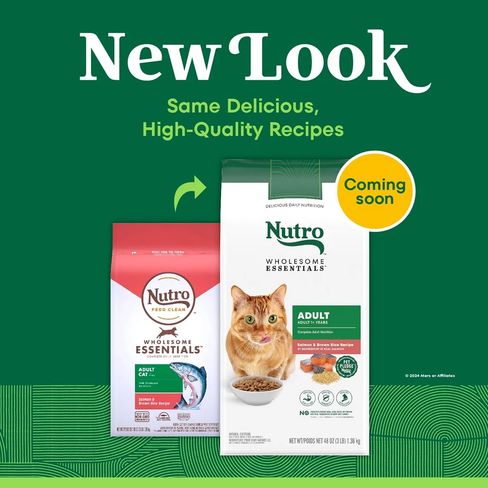 NUTRO WHOLESOME ESSENTIALS Adult Natural Dry Cat Food Salmon & Brown Rice. 3 lb - Image 3 of 4