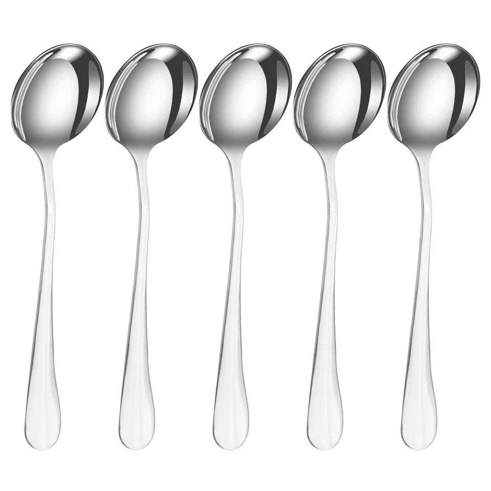 4X PC STAINLESS STEEL SOUP SPOON CUTLERY SPOONS SET - High Quality - Image 4 of 4
