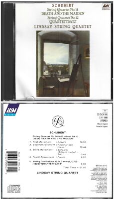 Franz Schubert String Quartet Nos 14 & 12 Lindsay String Quartet CD Mint