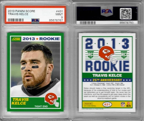 2013 Panini Score Travis Kelce RC #431 Graded PSA 9 MINT
