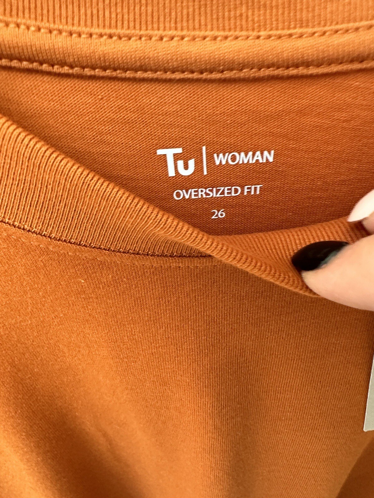 Ladies Tshirt Oversized Size 26 Burnt Orange Top New With Tags Clothing