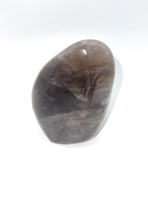 CARDINAL METHOD SEMI-OVAL SHAPED GRAY AMETHYST CRYSTAL: ''TRANSMUTATION'' GEMSTONE