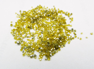 10,0 ct funkelnder 100 % natürlicher GELBER ungeschliffener Rohdiamantstaub f...