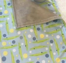 Baby Gift Blanket Alligator Minky Crocodile Jungle Safari Shower Present Gator