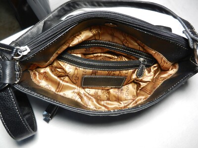 Tignanello black pebbled leather convertible crossbody purse  display picture 1