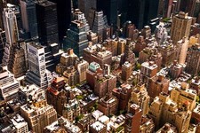 Landscape cityscape architecture building city street Custom Gaming Mat Desk