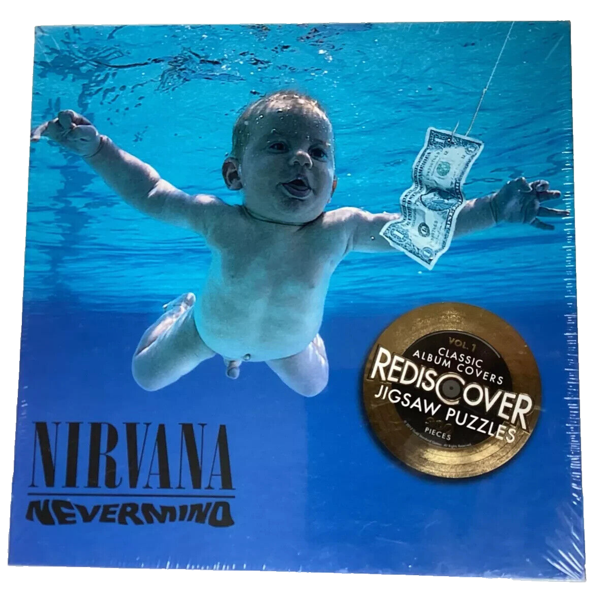 Nirvana ,Nevermind, NEW! 300 Pc Puzzle Album Cover 12x12, 2 Sided