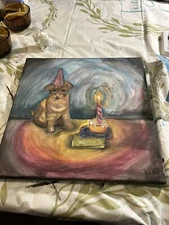 Lonely Cat Painting