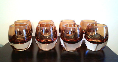 Set of 8 MIKASA Home Accents Solaris Amber Votive Candle Holders 
