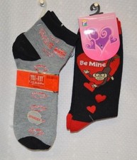 U Pick Valentine SOCKS Gray Black RED Monkey Be MINE Kiss ME Valentines Women