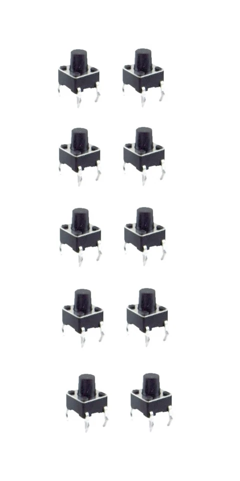 B2Q Minitaster Drucktaster Microtaster Taster 6x6x7mm ON-OFF 10 Stück (0003)