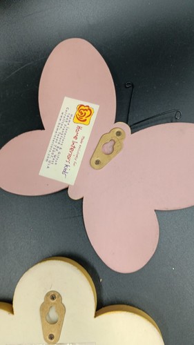 Flowers & Butterfly Wall Hangers Pastels Set of 3 Home Interior Kids Vintage - Picture 7 of 11