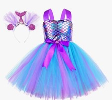 Tutu Dreams Girls Summer Mermaid Dress  Headband Costume - L NWT