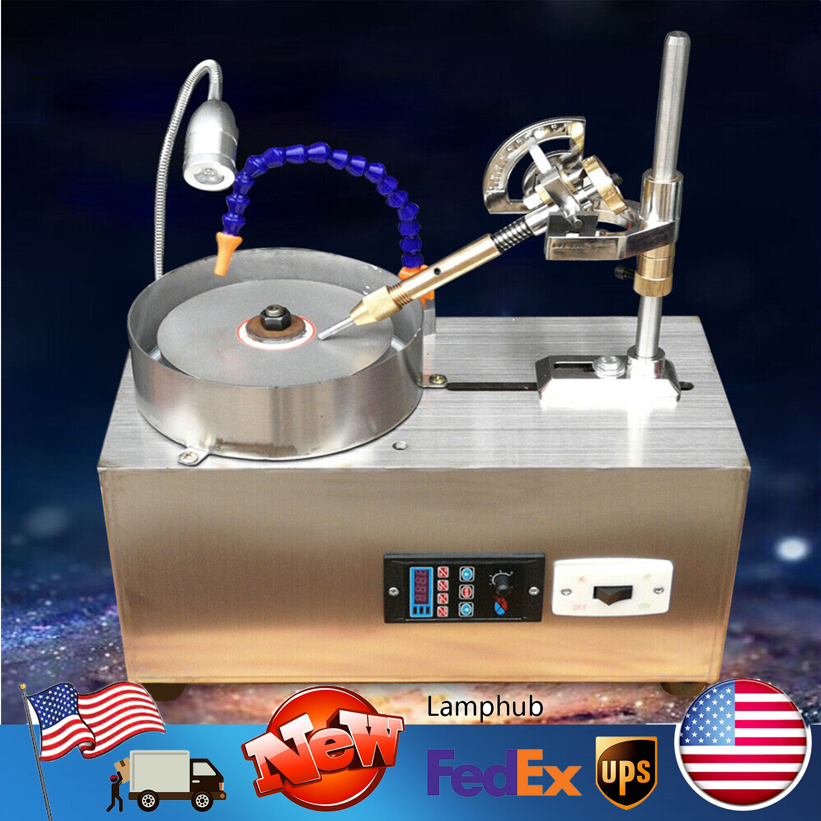 Gem Faceting Machine Diy Jade Stone Polisher Grinding Polishing Machine 3000rpm