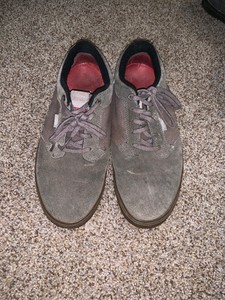 gray vans with brown laces