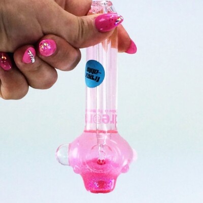 Pink Freezable Glitter Glass Pipe AMERICAN MADE Smoking Bowl  Glass Smoking Pipe