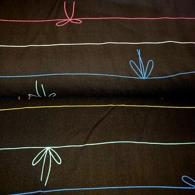 Ruby Star Tashida Coleman Hale bows on black RAYON By T yard 44 inch wide  Moda