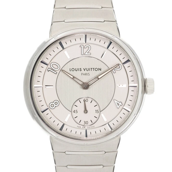 LOUIS VUITTON Tambour Automatic Steel Silver W1ST10 Box/Paper