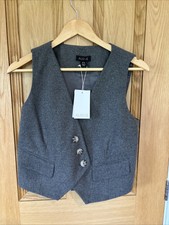Aligne Waistcoat Womens Size 12 Grey Sleeveless Vest Asymmetric Kyla Bnwt Capsul