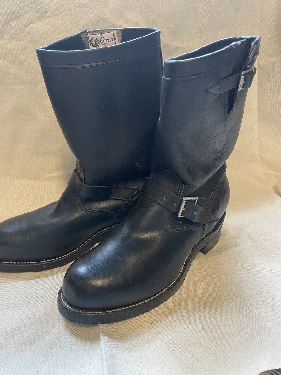 Barely Worn Chippewa Steel Toe PT99 Biker Engineer Boots Mens 12 E 