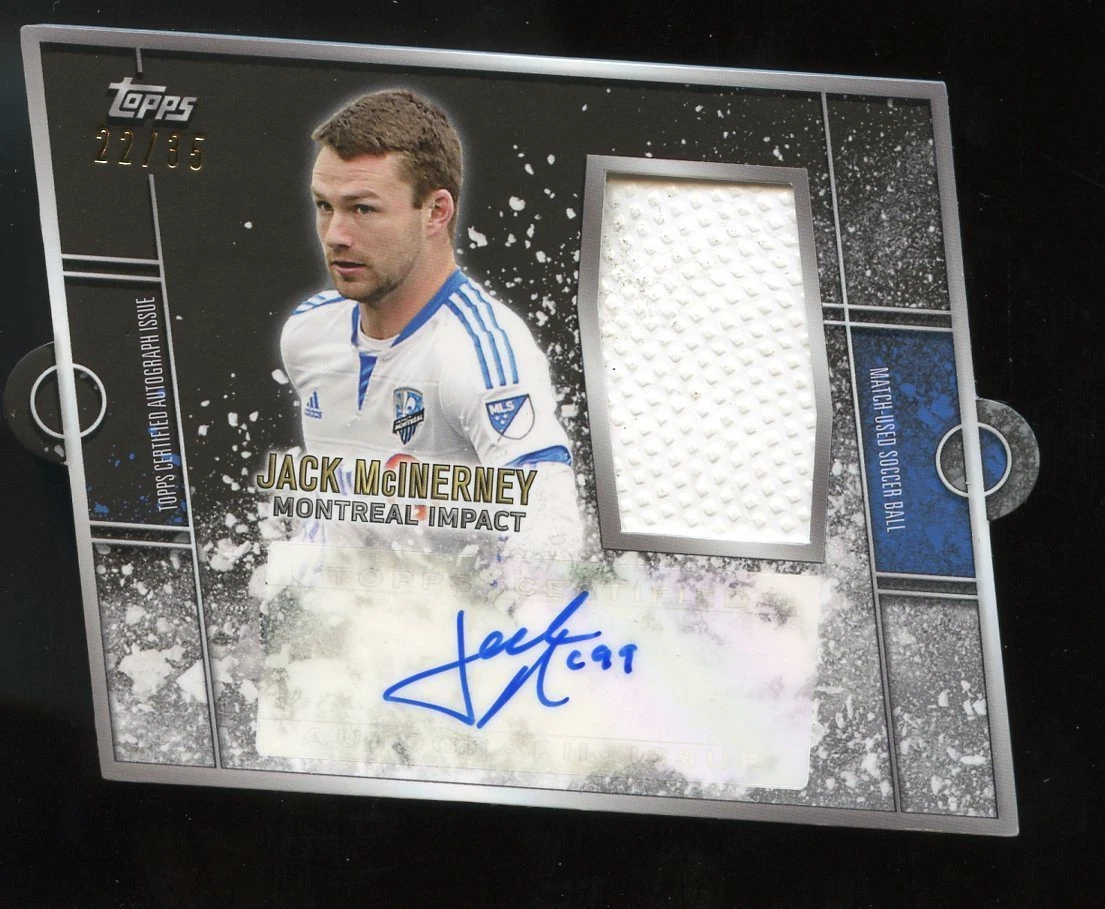 2015 Topps Apex MLS Soccer Die-Cut AUTO/RELIC #22/35 - JACK McINERNEY | eBay