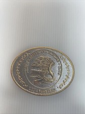 Vintage North American Hunting Club Life Member Gold/Silver Belt Buckle-Eagle