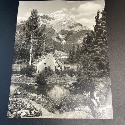 Vtg Cascade of Time Garden Banff Alberta Canada 1930-40's Photo Post Card 10X13''