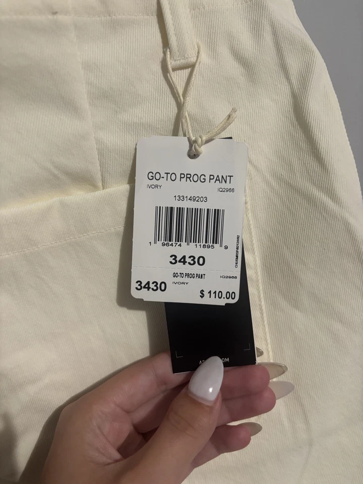 Pantalones de golf progresivos Adidas para hombre, marfil 34W / 30L NUEVO Foto 3 de 4