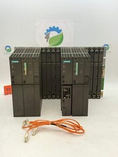 Siemens Simatic S7-400 PLC Rack w/ 6 Mod, (x2) CPU412-3H, PS407-10A, CP443-1 (Us